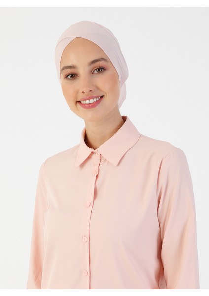 Nefes Alan Kumaş Pratik Çapraz Boru Bone - Pudra - Ecardin fiyatları