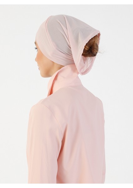 Nefes Alan Kumaş Pratik Çapraz Boru Bone - Pudra - Ecardin indirimleri