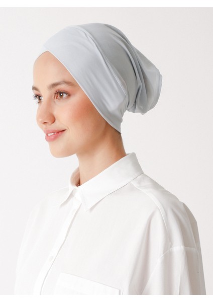 Nefes Alan Kumaş Pratik Çapraz Boru Bone - Açık Gri - Ecardin fırsatları