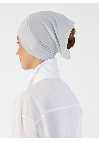 Nefes Alan Kumaş Pratik Çapraz Boru Bone - Açık Gri - Ecardin indirimleri