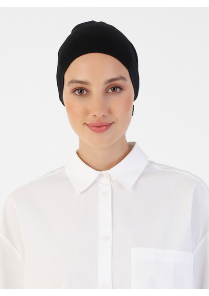 Pamuk Geniş Ebatlı Bone - Siyah - Ecardin modelleri