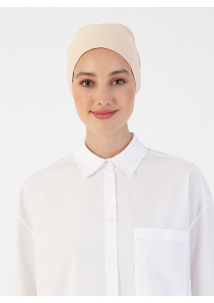 Pamuk Geniş Ebatlı Bone - Bej - Ecardin modelleri