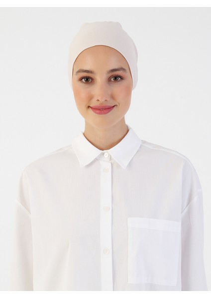 Pamuk Geniş Ebatlı Bone - Açık Bej - Ecardin modelleri