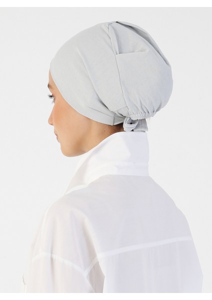 Pamuk Geniş Ebatlı Bone - Açık Gri - Ecardin indirimleri