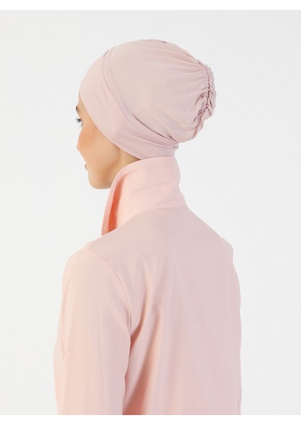 Penye Geniş Ebatlı Geçme Bone - Pudra - Ecardin indirimleri