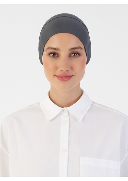 Penye Geniş Ebatlı Geçme Bone - Koyu Gri - Ecardin modelleri