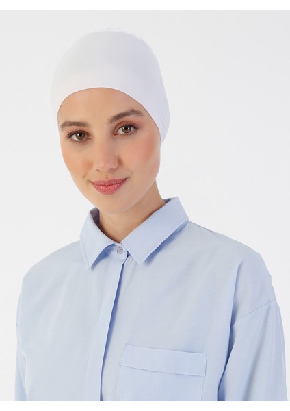 Nefes Alan Kumaş Geniş Ebatlı Bağcıklı Bone - Beyaz - Ecardin fiyatları