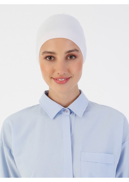 Nefes Alan Kumaş Geniş Ebatlı Bağcıklı Bone - Beyaz - Ecardin modelleri