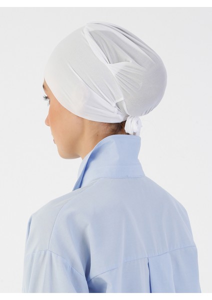 Nefes Alan Kumaş Geniş Ebatlı Bağcıklı Bone - Beyaz - Ecardin indirimleri