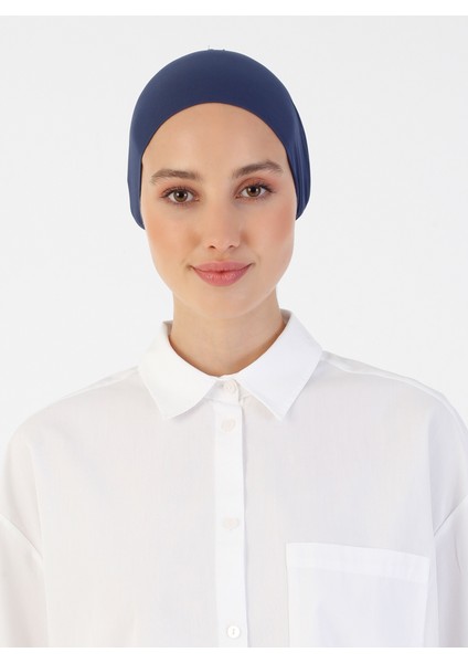 Nefes Alan Kumaş Geniş Ebatlı Bağcıklı Bone - Lacivert - Ecardin modelleri