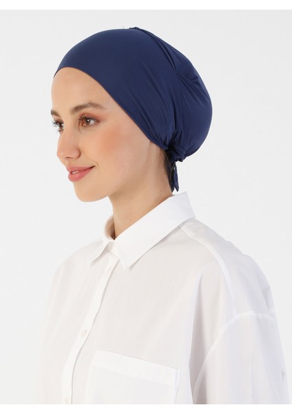 Nefes Alan Kumaş Geniş Ebatlı Bağcıklı Bone - Lacivert - Ecardin fırsatları