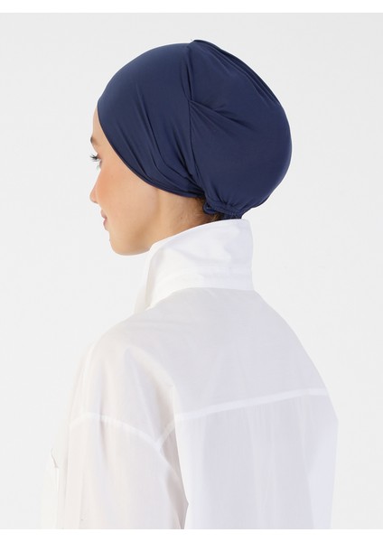 Nefes Alan Kumaş Geniş Ebatlı Bağcıklı Bone - Lacivert - Ecardin indirimleri