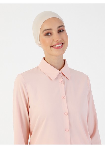 Nefes Alan Kumaş Geniş Ebatlı Bağcıklı Bone - Bej - Ecardin