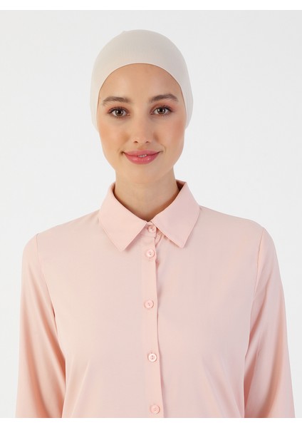 Nefes Alan Kumaş Geniş Ebatlı Bağcıklı Bone - Bej - Ecardin modelleri