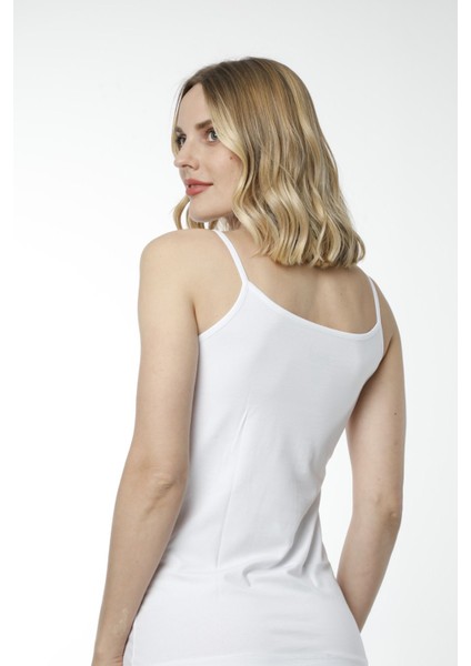 Hmd 2408 Beyaz 3'lü Pamuklu Likralı Rahat Doku Ince Askılı Kadın Atlet fiyatları