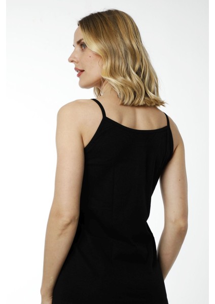 Hmd 2408 Siyah Pamuklu Likralı Rahat Doku Ince Askılı Kadın Atlet indirimleri