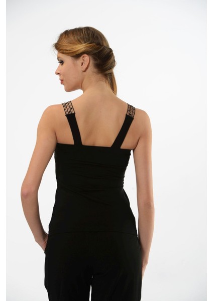 Hmd 2444 Siyah 3'lü Pamuklu Rahat Doku Göğüs Desenli Dantelli Askılı Kadın Atlet fiyatları