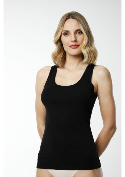 Hmd 2463 Siyah 3'lü Pamuklu Rahat Doku Sırt Dantel Detaylı Dantel Askılı Kadın Atlet fırsatları