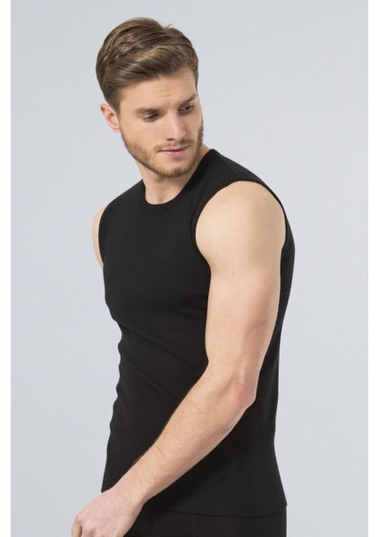 134 Siyah Erkek 2'li Spor O Yaka Ribana Atlet modelleri