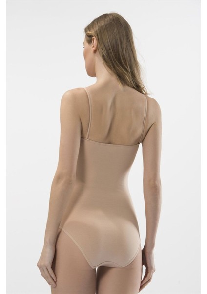 Kadın Ten Ip Askılı Agraflı Body 284
