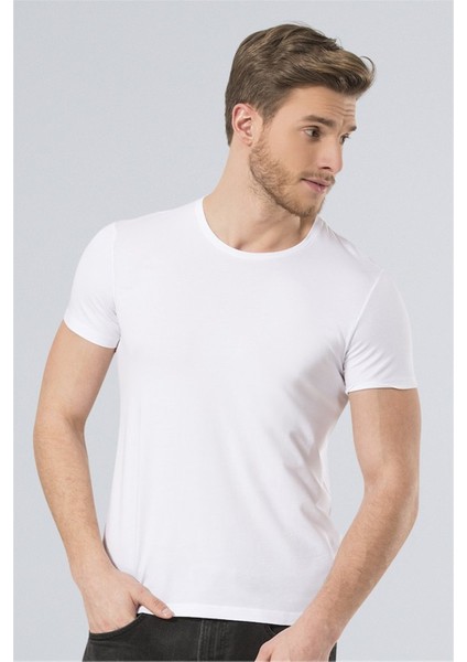 Monte Carlo Erkek Bisiklet Yaka Basic T-Shirt