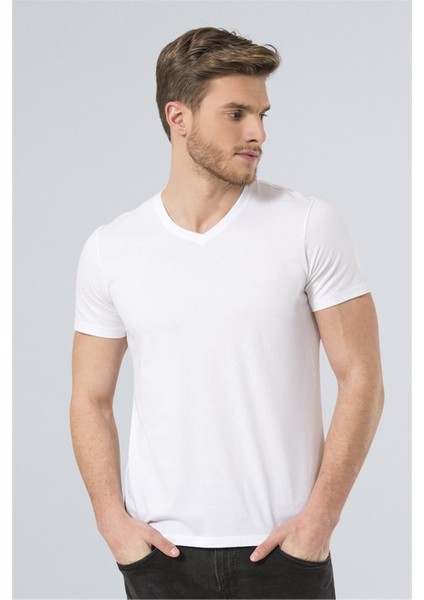 Newyork Erkek V Yaka Basic T-Shirt