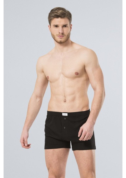 186 Siyah 2'li Erkek Düğmeli Boxer modelleri