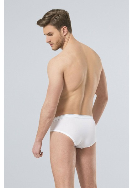 166 Beyaz Erkek Likralı Slip