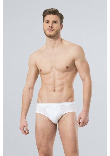 166 Beyaz Erkek Likralı Slip
