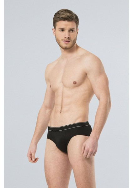 166 Siyah Erkek Likralı Slip