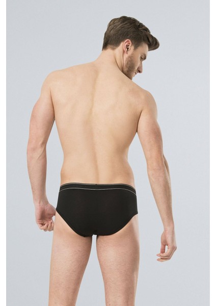 166 Siyah Erkek Likralı Slip