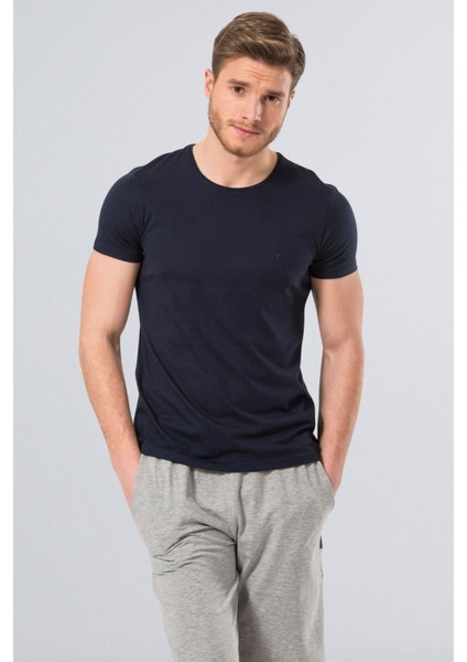 2169 Lacivert Erkek Modal O Yaka Slim Fit T-Shirt