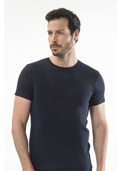 1307 Lacivert Erkek O Yaka Kısa Kollu T-Shirt fiyatları
