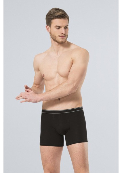 174 Siyah Erkek Likralı Boxer