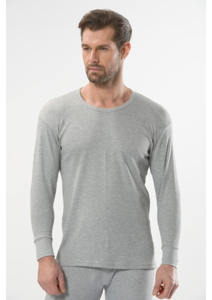 Anıt 1122 Gri Interlok Bisiklet Yaka Uzun Kol Erkek Içlik Termal Üst