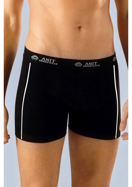 Anıt 1120 Siyah 3 Adet Likralı Şeritli Pamuklu Erkek Boxer