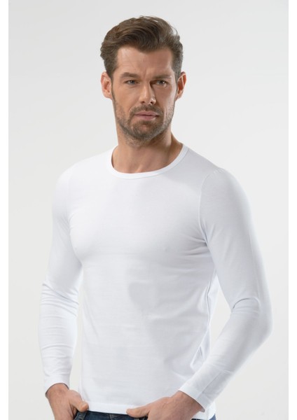 Anıt 1165 Beyaz 3 Adet 0 Yaka Uzun Kol Erkek Fanila