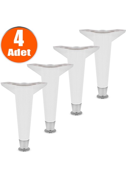 Mobilya Kanepe Koltuk Sehpa Ünite Ayağı 22 Cm Beyaz Baza Ayakları (4 Adet)
