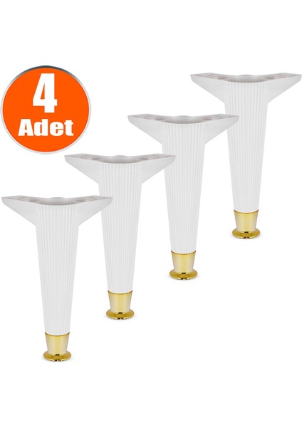 Mobilya Kanepe Koltuk Sehpa Ünite Ayağı 22 Cm Beyaz Baza Ayakları (4 Adet)
