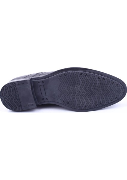 2512 Erkek Siyah Bağcıklı Deri Kauçuk Klasik Ayakkabı indirimleri