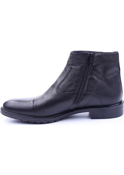 7515-2 Siyah Deri Kauçuk Taban Klasik Erkek Bot fiyatları