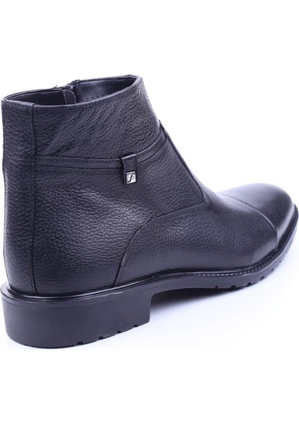 7515-2 Siyah Deri Kauçuk Taban Klasik Erkek Bot modelleri