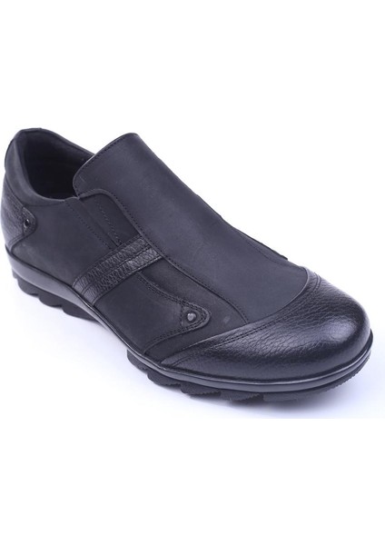 3530 Erkek Deri Spor Sıcak Astar Siyah Ayakkabı