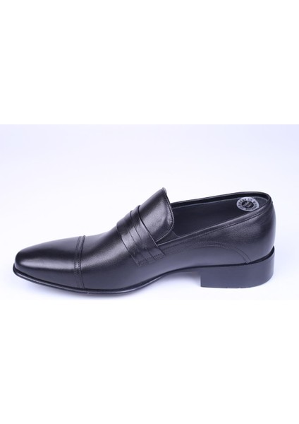 6059 Erkek Siyah Deri Bağcıksız Klasik Ayakkabı fiyatları