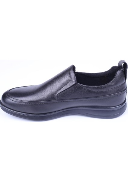 9547 Erkek Siyah Deri Klasik Kauçuk Ayakkabı modelleri