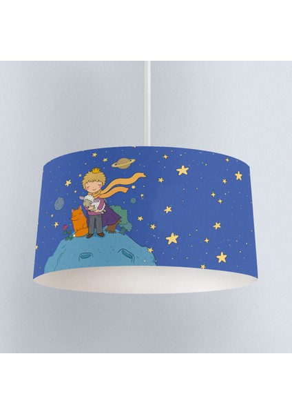 Koyu Maviçocuk Tilki+++ Desenli Çocuk Odası Dijital Baskılı Sarkıt Avize