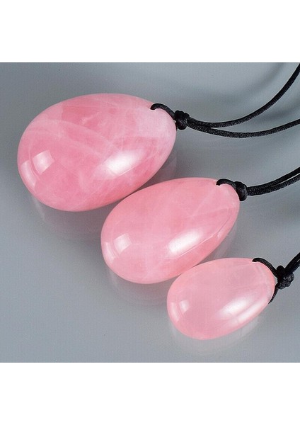 Pembe Kuvars Doğal Taş Yoni Yumurtası 3'lü Set