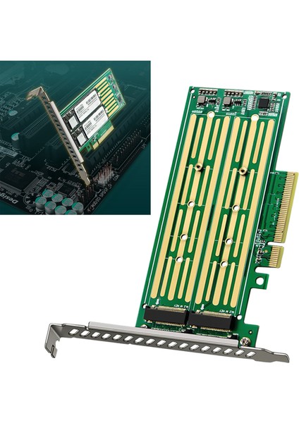 M.2 Ngff Bilgisayar Sata Çift SSD Pcıe X4 X8 X16 Nvme Express Adaptörü Kartı (Yurt Dışından)