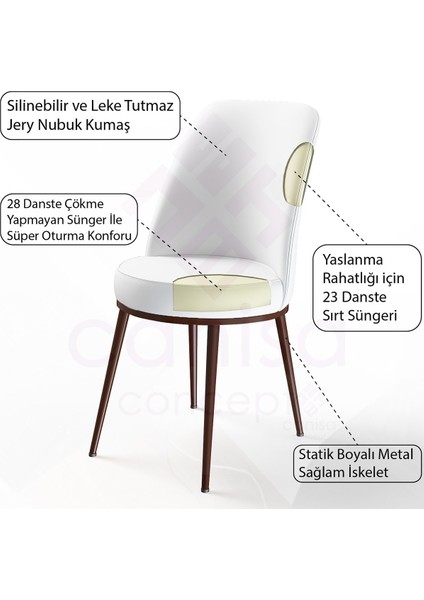 Concept Via Serisi 80 x 132 cm  Açılabilir Barok Ahşap Desen Mutfak Masa Takımı + 8 Adet Sandalye