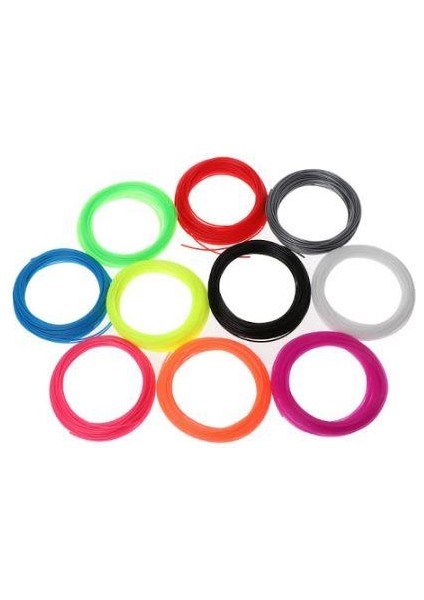 10 Renk 10 Metre Pla Plus Filament (3d Kalem ve Yazıcı Ile Uyumlu)